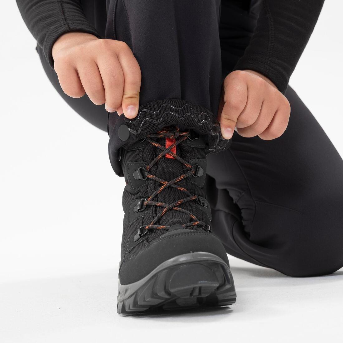 Kids Girls Warm Water-Repellent Hiking Trousers Sh500 X-Warm, Black, , large image number 9
