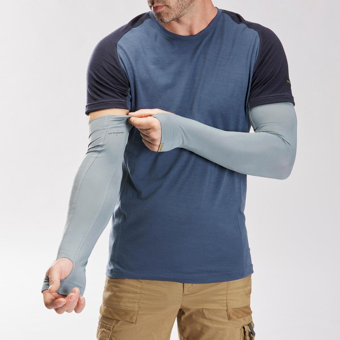 Lightweight Anti-UV Desert Trekking Cuff Desert 500 Grey Title, No Color, large image number 3