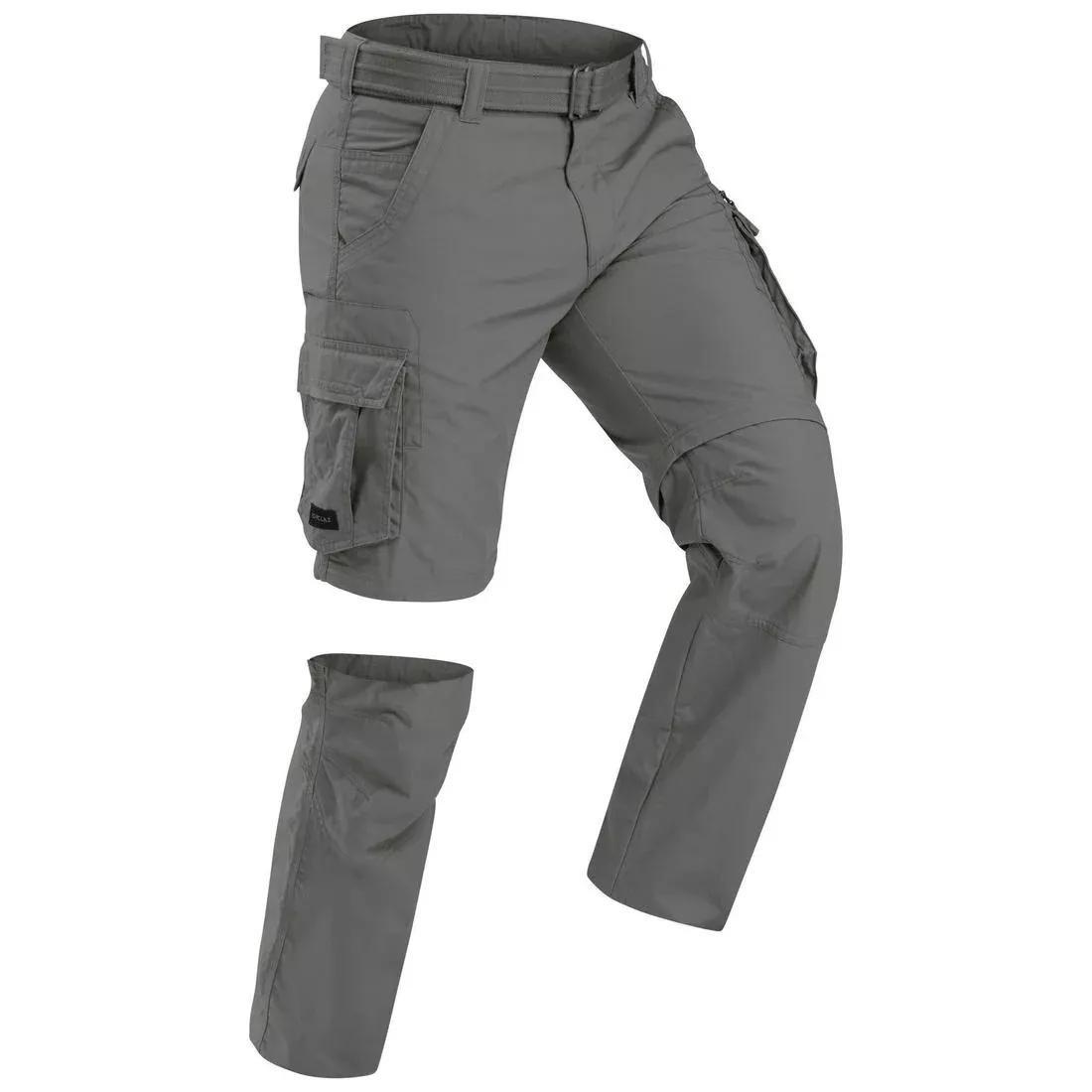 Men's Travel Trekking Trousers - Travel 100, Khaki Brown, No Color, medium