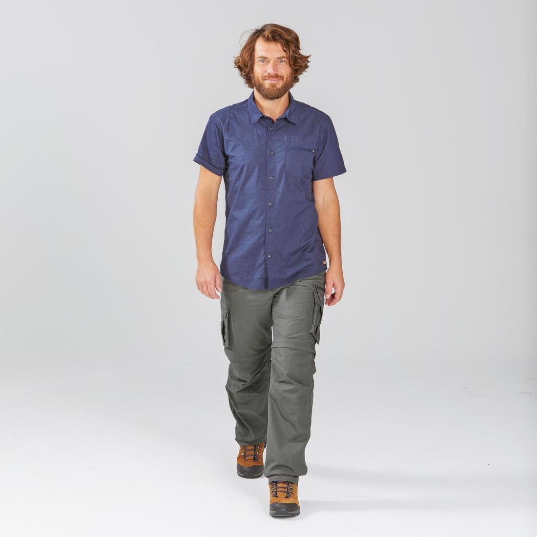 Men's Travel Trekking Trousers - Travel 100, Khaki Brown, , large image number 3