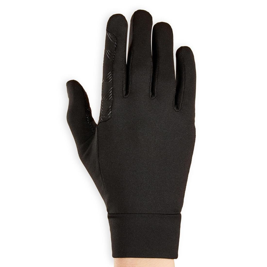 BLACK Kids' Horse Riding Gloves 100, , large image number 0