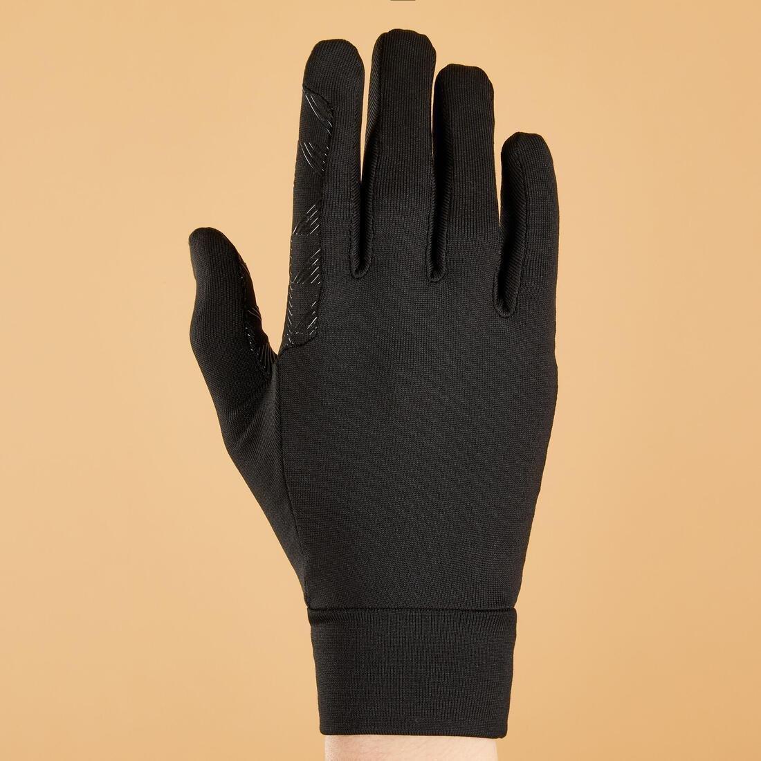 BLACK Kids' Horse Riding Gloves 100, No Color, large image number 4