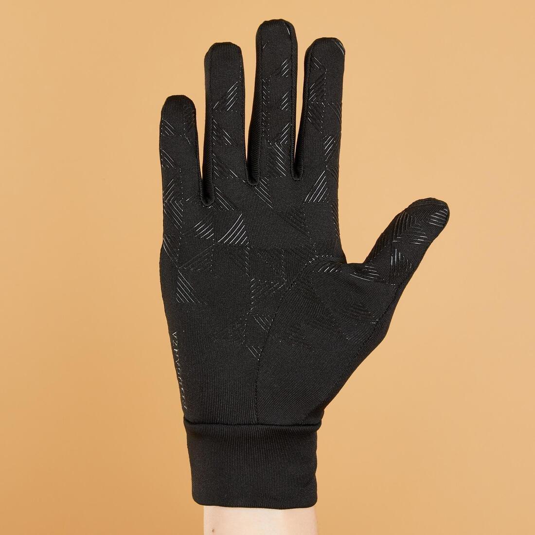 BLACK Kids' Horse Riding Gloves 100, No Color, large image number 5