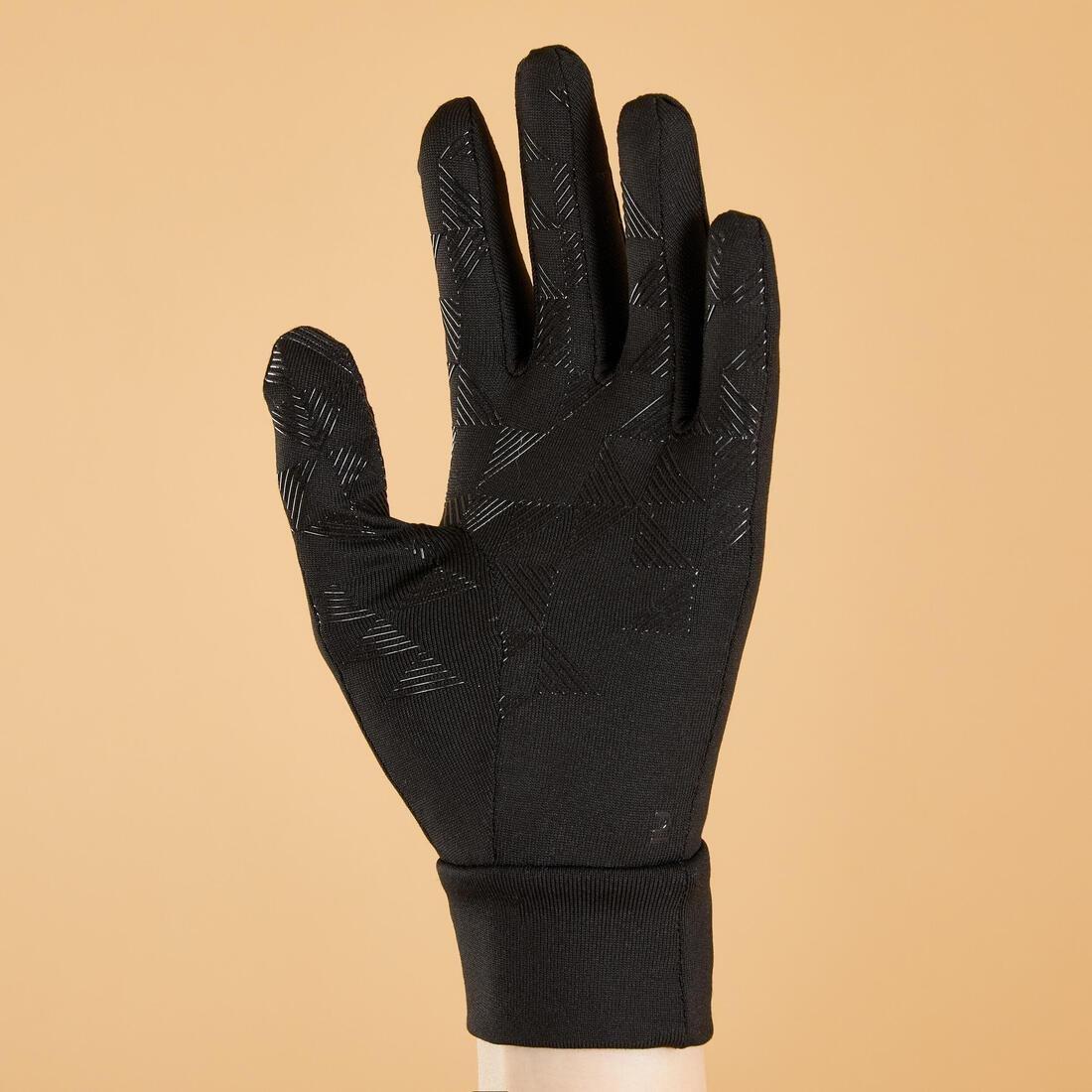 BLACK Kids' Horse Riding Gloves 100, , large image number 6