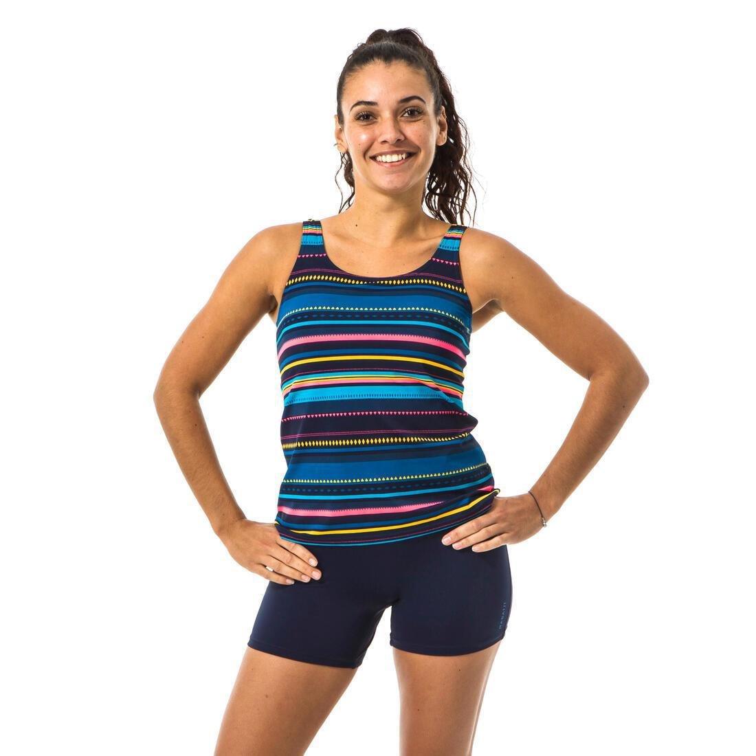 Womens Swimming 1-Piece Tankini Swimsuit Heva, Navy Blue, , large image number 0