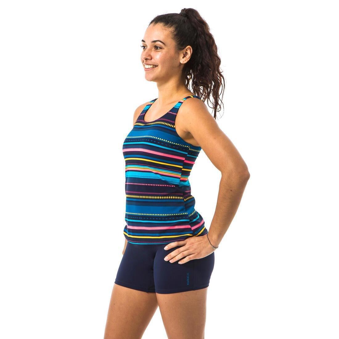 Womens Swimming 1-Piece Tankini Swimsuit Heva, Navy Blue, , large image number 12
