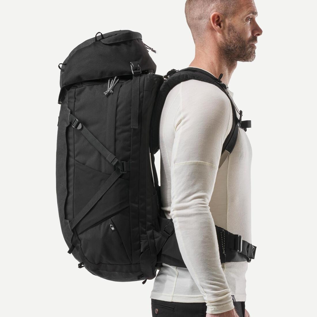 Men Travel Trekking Backpack Travel 900 50+6 L With Suitcase Opening, Grey, No Color, large image number 3