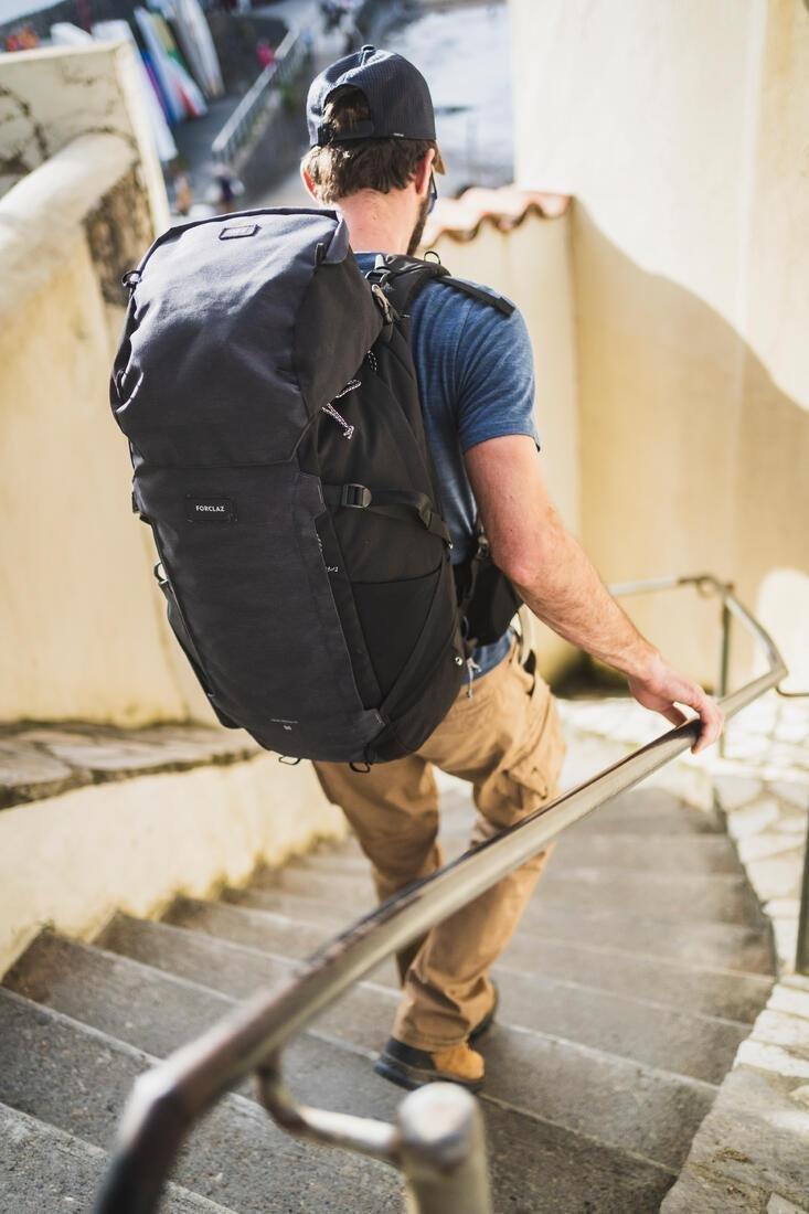 Men Travel Trekking Backpack Travel 900 50+6 L With Suitcase Opening, Grey, No Color, large image number 14