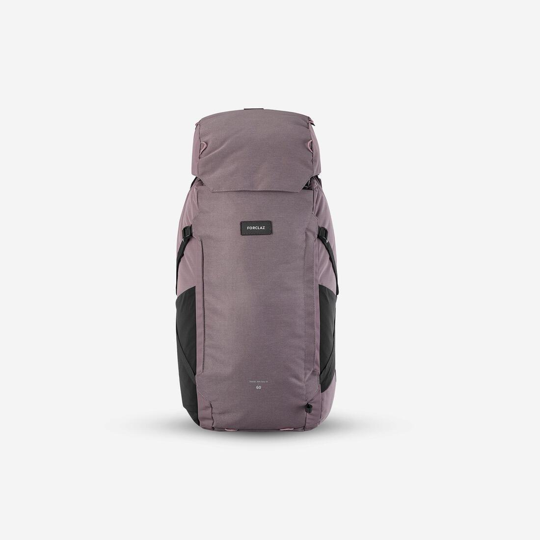 Women Travel Trekking Backpack - With Suitcase Opening - Travel 900 60+6 L, Grey, No Color, large image number 0
