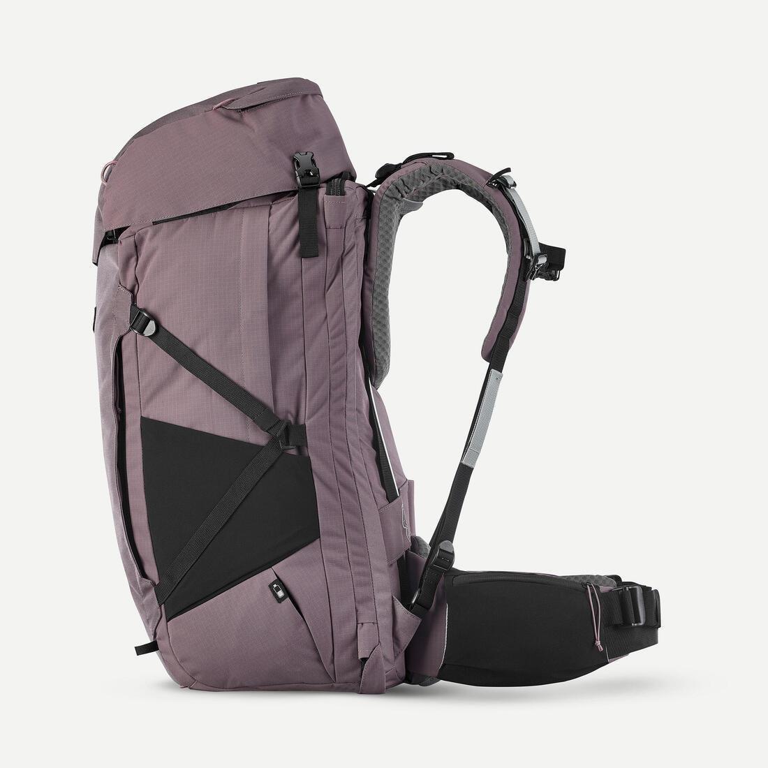 Women Travel Trekking Backpack - With Suitcase Opening - Travel 900 60+6 L, Grey, No Color, large image number 8