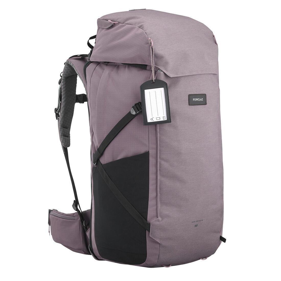 Women Travel Trekking Backpack - With Suitcase Opening - Travel 900 60+6 L, Grey, No Color, large image number 12
