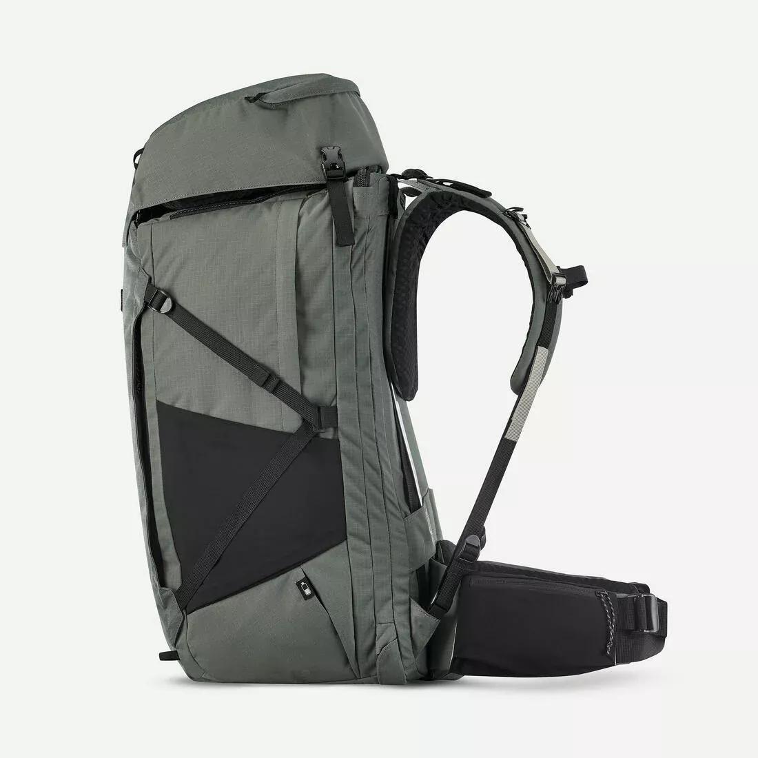 Men Travel Trekking Backpack - Travel 900 70+6 L, Khaki, No Color, large image number 6