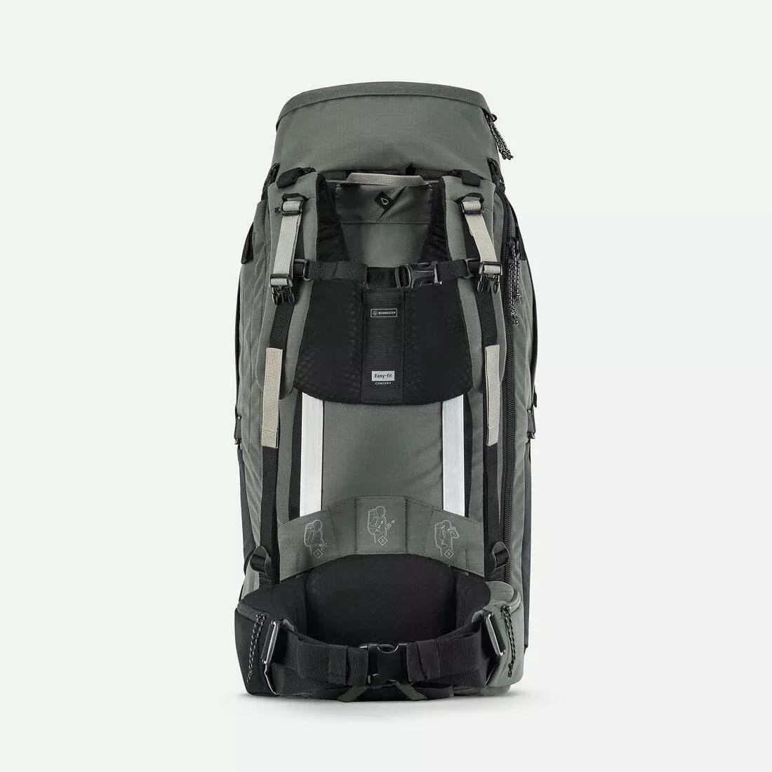 Men Travel Trekking Backpack - Travel 900 70+6 L, Khaki, No Color, large image number 7