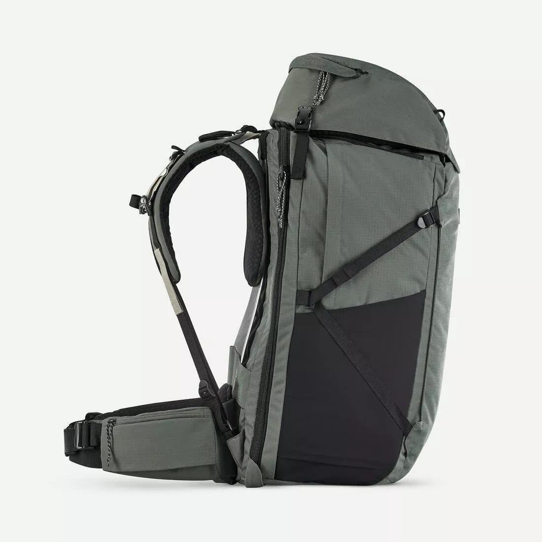 Men Travel Trekking Backpack - Travel 900 70+6 L, Khaki, No Color, large image number 8