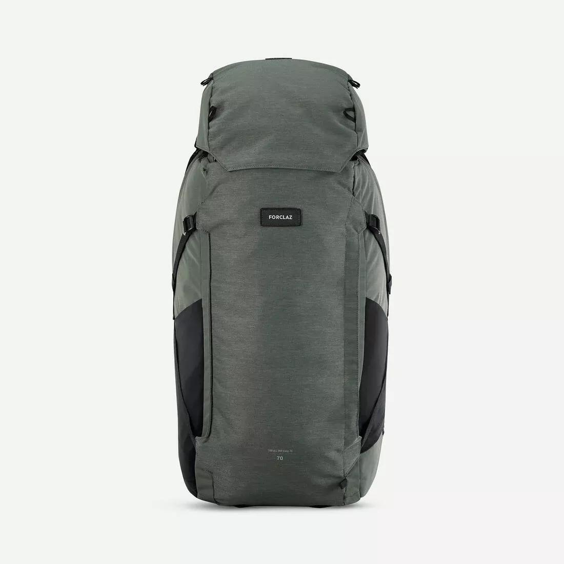 Men Travel Trekking Backpack - Travel 900 70+6 L, Khaki, No Color, large image number 9