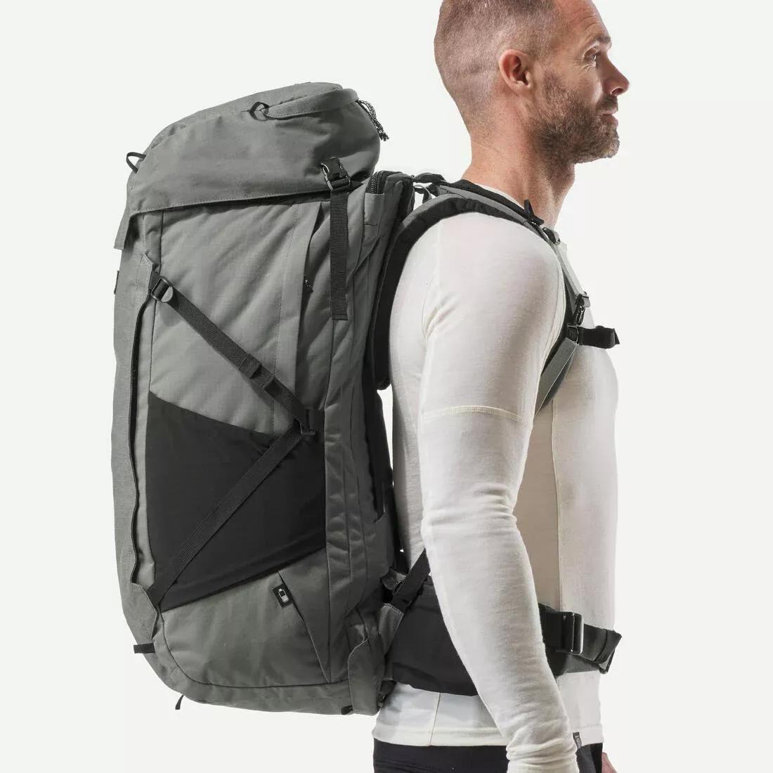 Men Travel Trekking Backpack - Travel 900 70+6 L, Khaki, No Color, large image number 13