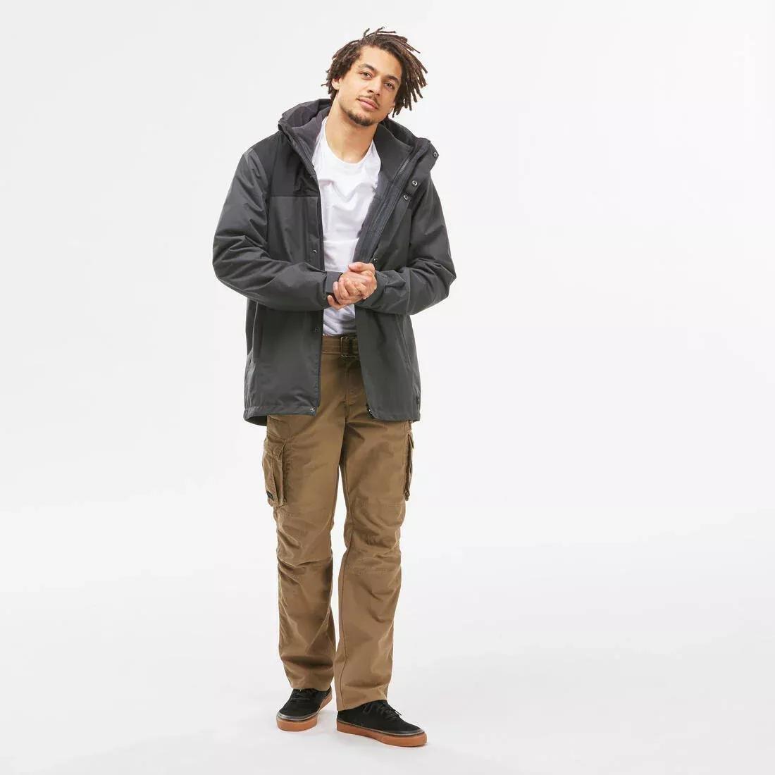 Men 3-In-1 Waterproof Travel Trekking Jacket - Travel 100 - 0C, Grey, No Color, medium