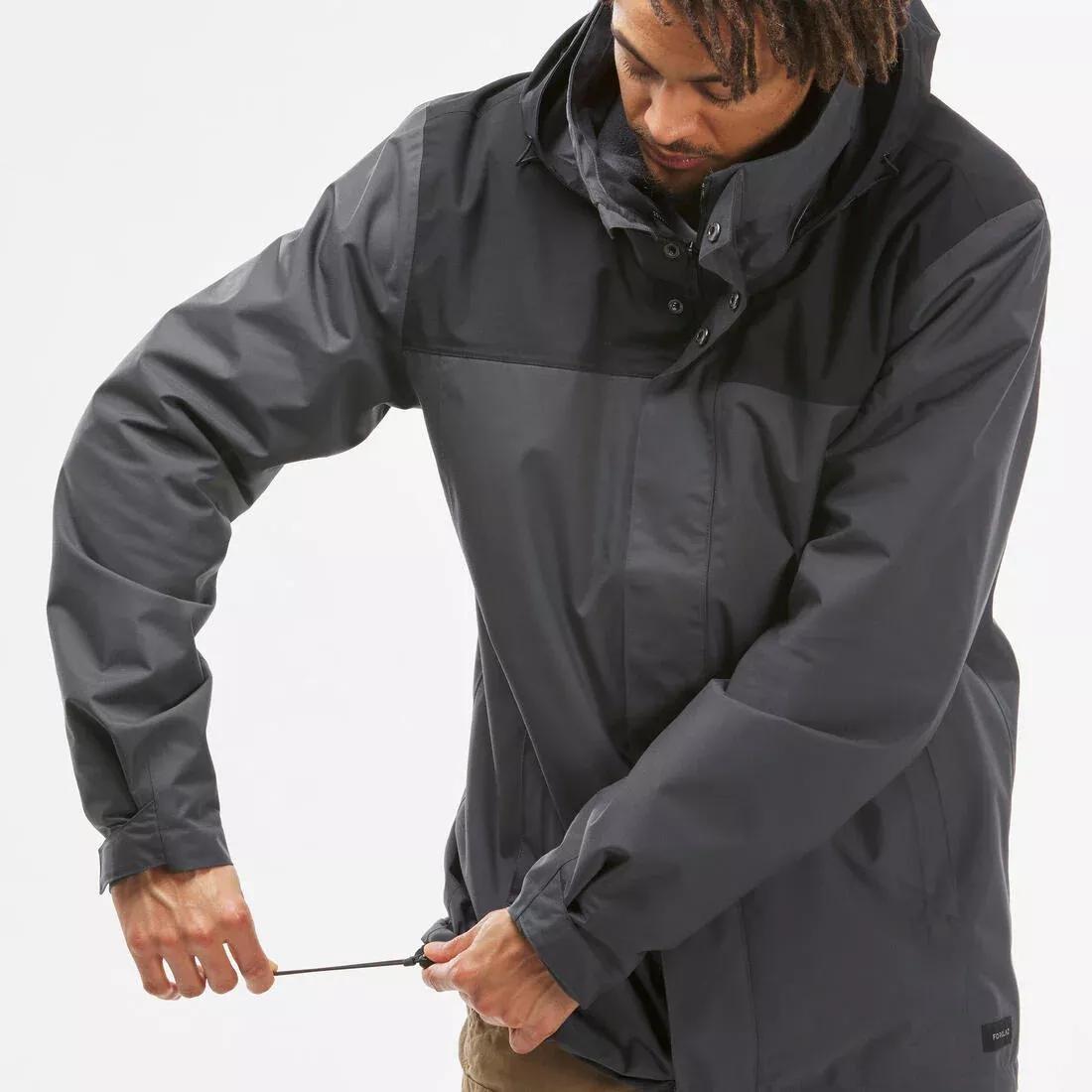 Men 3-In-1 Waterproof Travel Trekking Jacket - Travel 100 - 0C, Grey, No Color, large image number 3