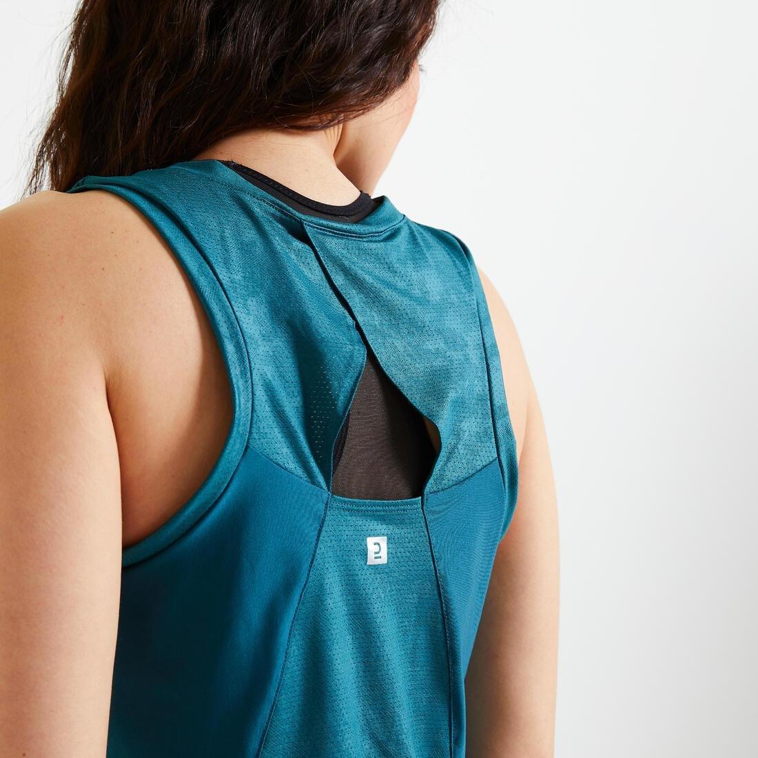 Close-Fitting Fitness Tank Top, Turquoise, No Color, large image number 2