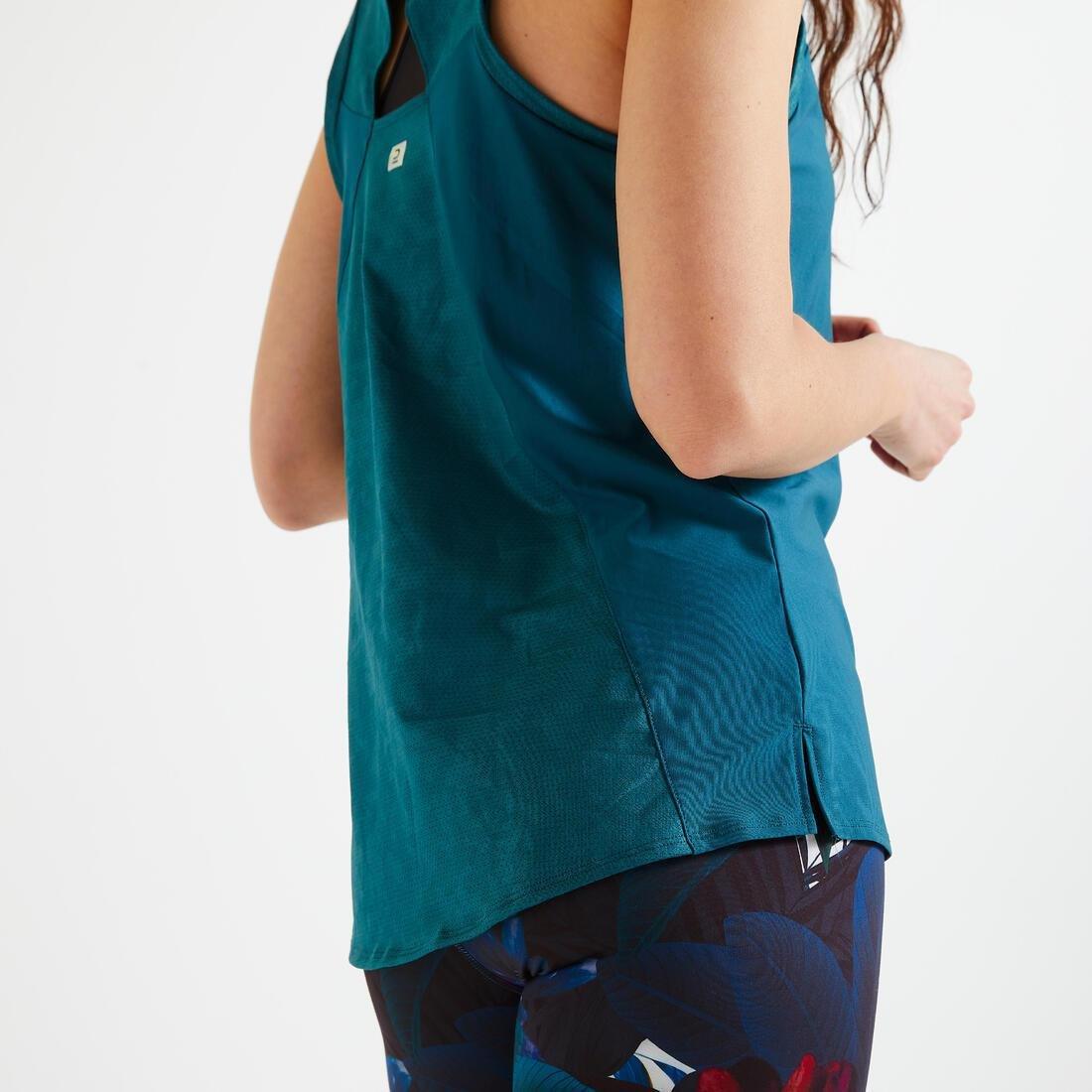 Close-Fitting Fitness Tank Top, Turquoise, No Color, large image number 3