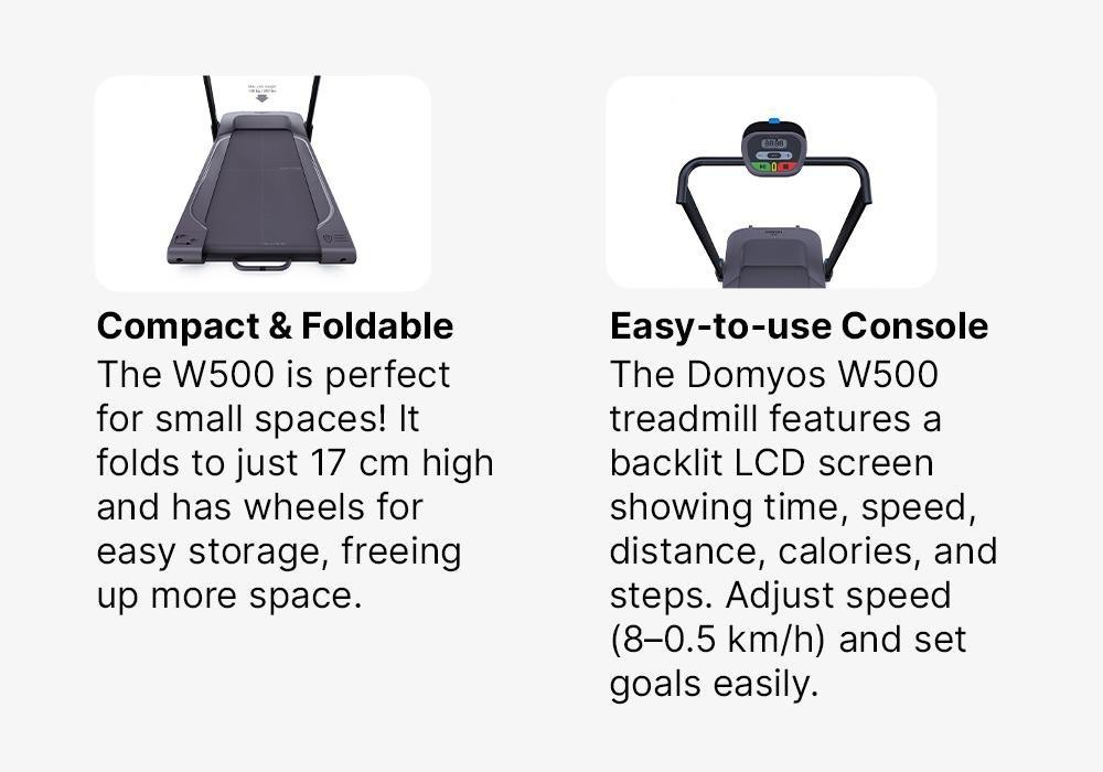 DEFAULT Assembly-Free Compact Treadmill W500 - 8 km/h, 40⨯100 cm, No Color, large image number 11