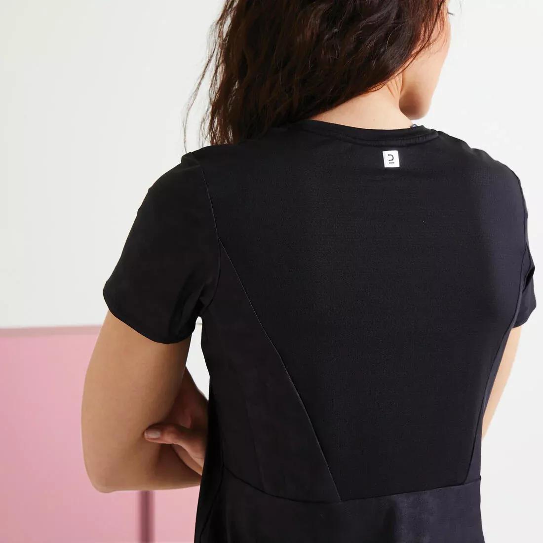 Women's Fitted Fitness Cardio T-Shirt, black, , large image number 13