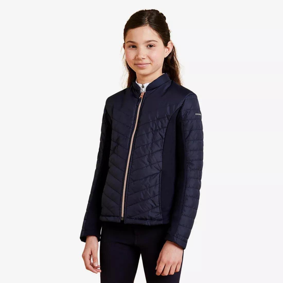 Kids Unisex Horse Riding Jacket, Blue, No Color, large image number 1