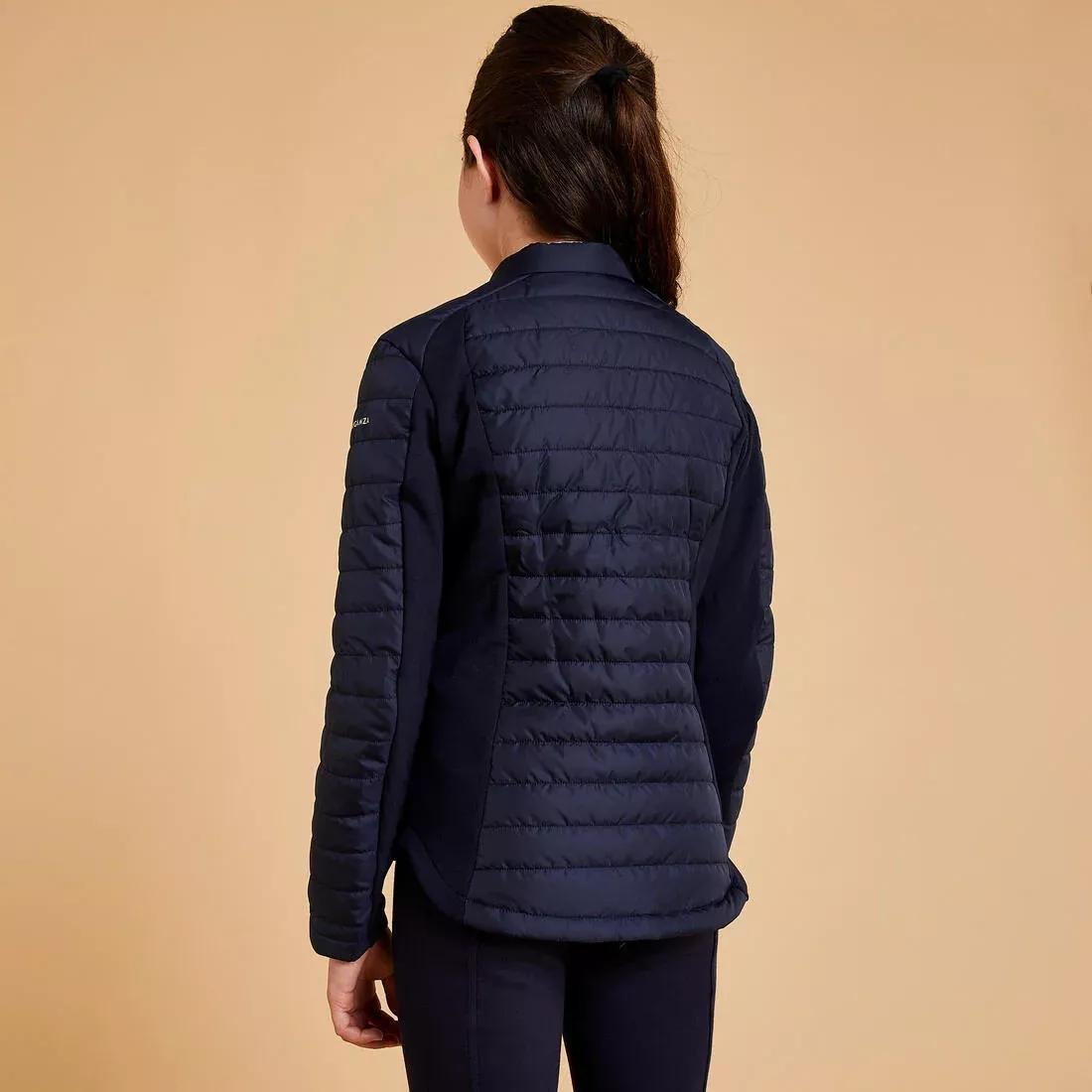 Kids Unisex Horse Riding Jacket, Blue, No Color, large image number 6