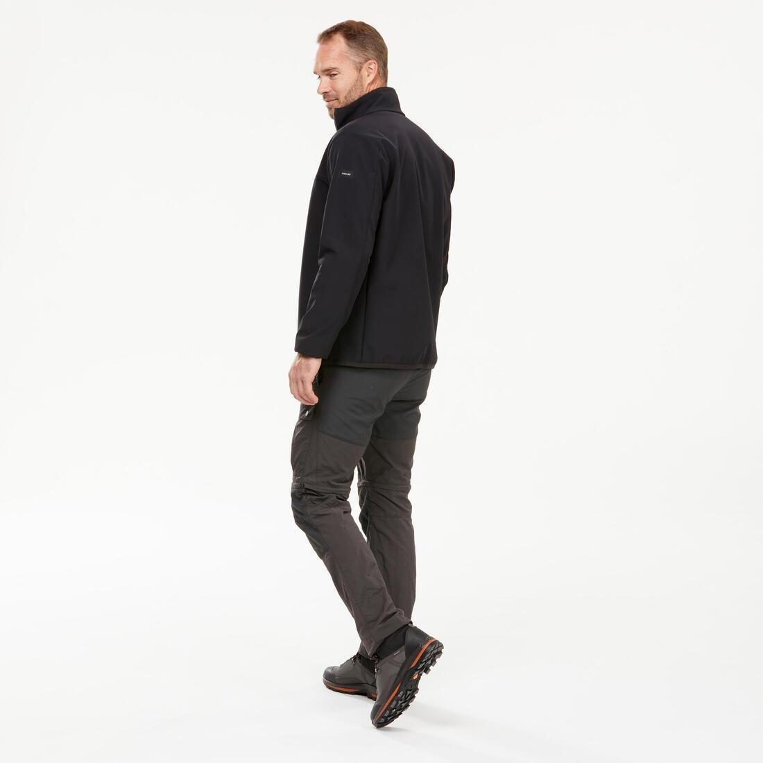 Mens Warm Windproof Softshell Jacket, Black, , large image number 8