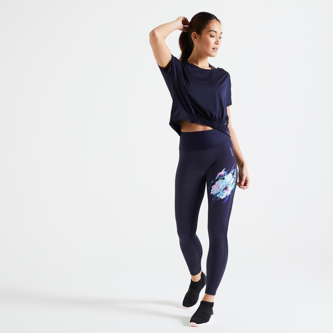 Fitness High-Waisted Shaping Leggings, Asphalt Blue, No Color, large image number 1