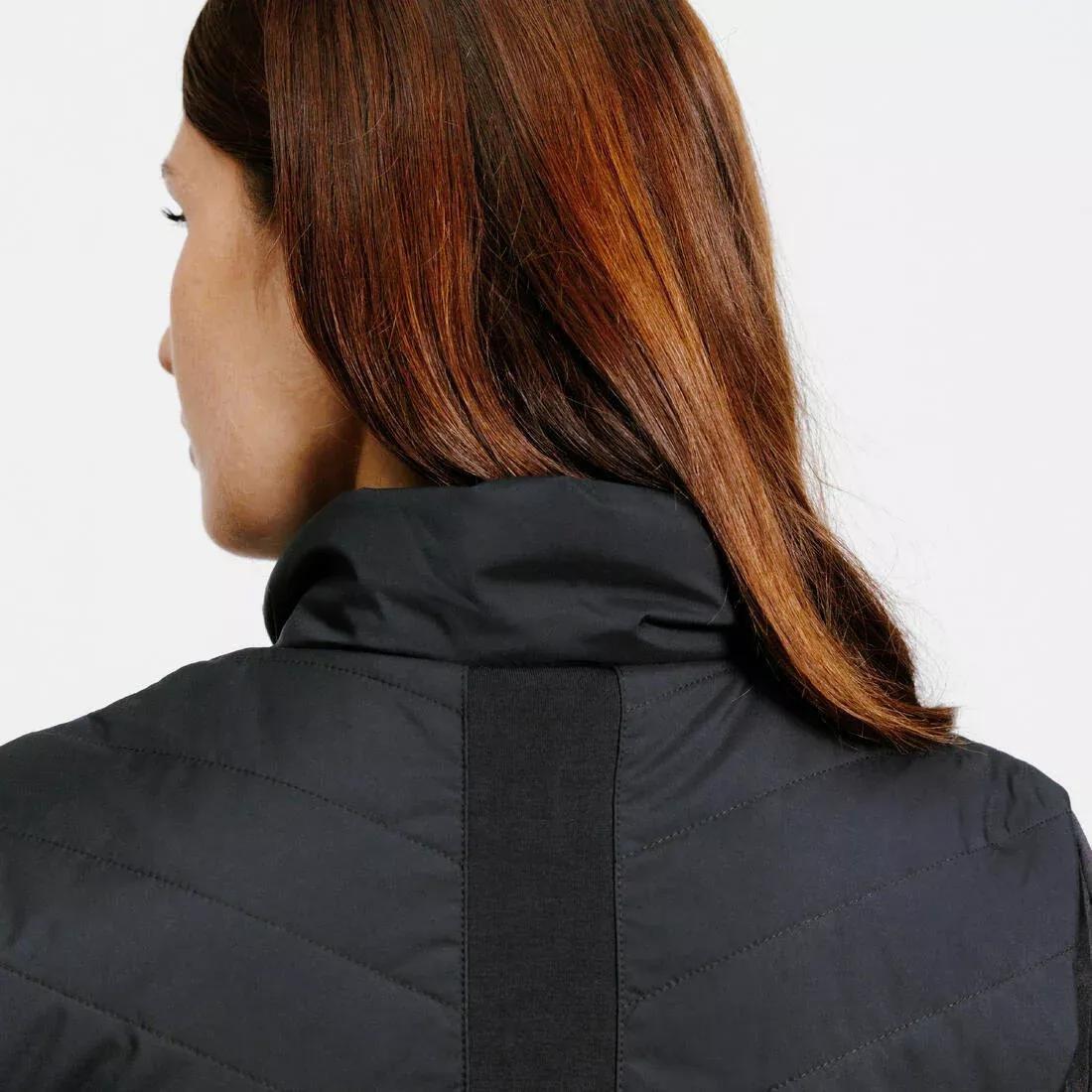 BLACK Women's Sleeveless Horse Riding Down Jacket 500 Zip, , large image number 4