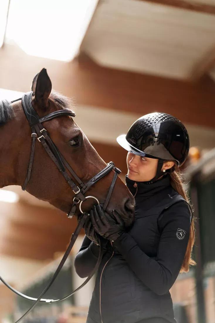 BLACK Women's Sleeveless Horse Riding Down Jacket 500 Zip, , large image number 10