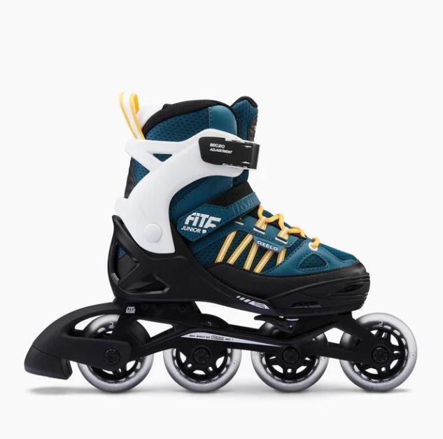 OXELO - Fit 5 Jr Kids' Inline Fitness Skates, Dark petrol blue