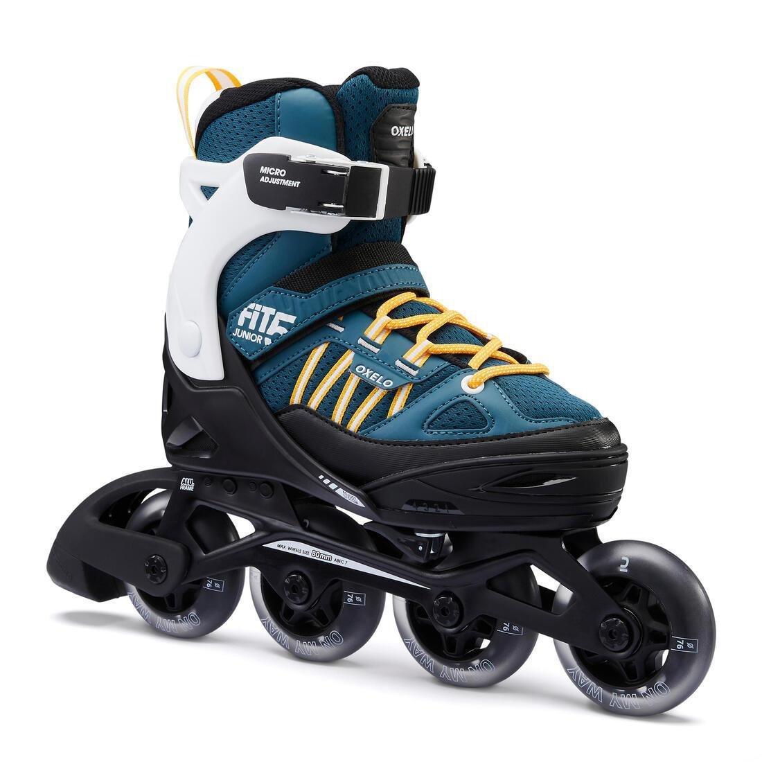 TEAL BLUE Kids' Inline Fitness Skates Fit 5 - Racing, No Color, large image number 2