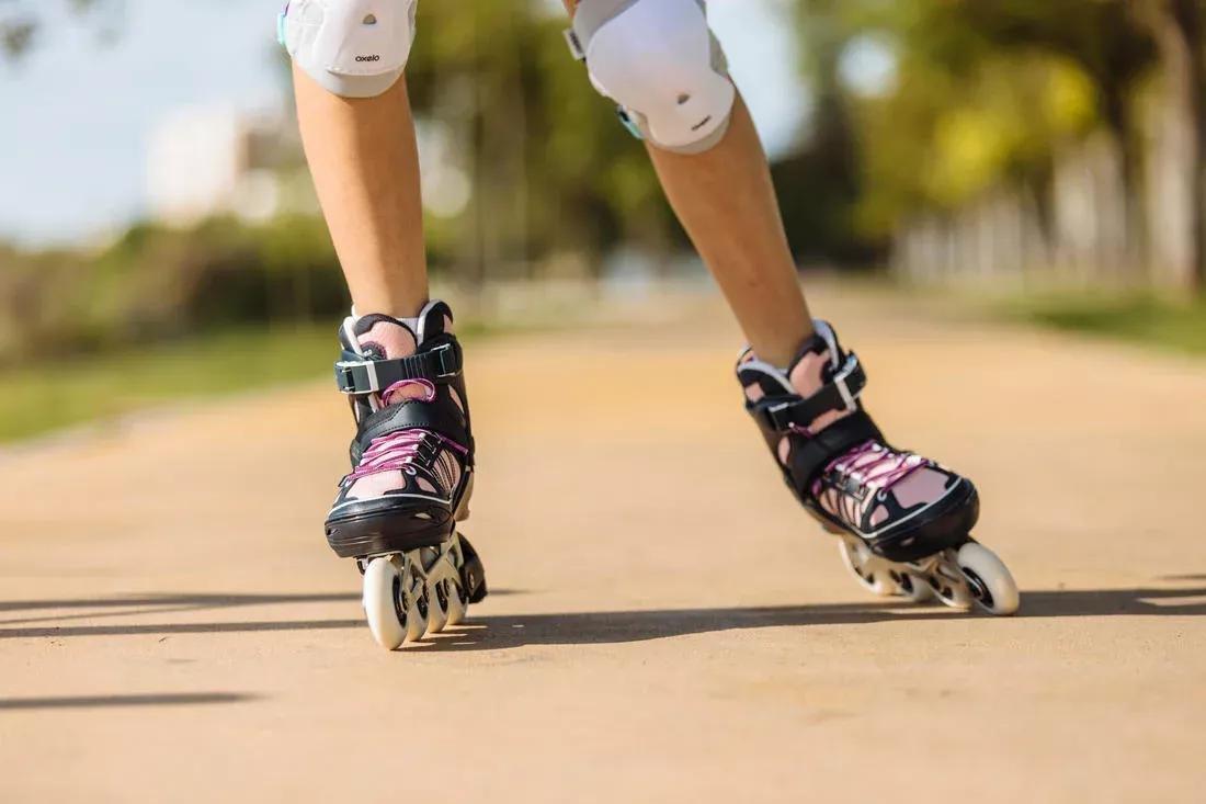 OXELO - Fit 5 Jr Kids' Inline Fitness Skates, Dark petrol blue