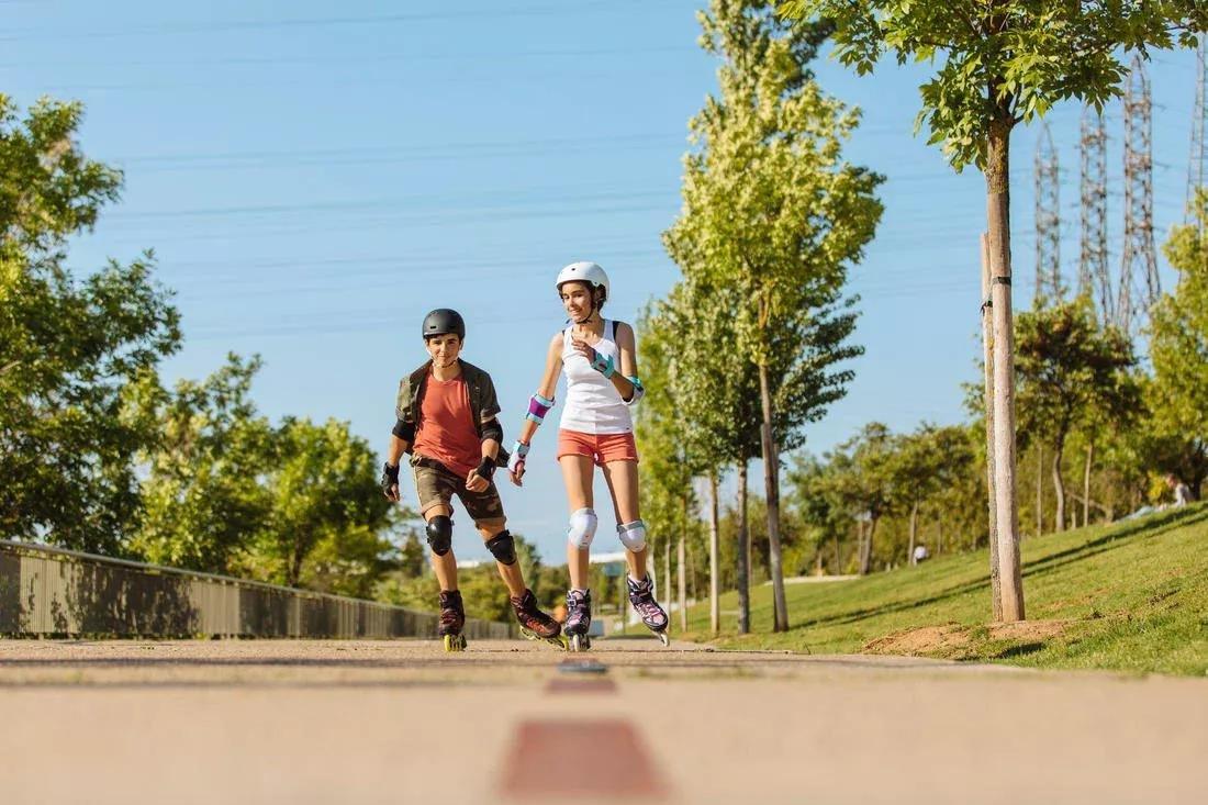 TEAL BLUE Kids' Inline Fitness Skates Fit 5 - Racing, No Color, large image number 14