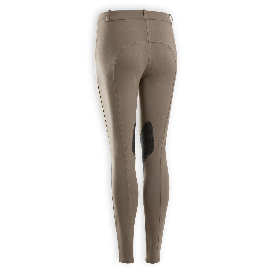 FOUGANZA - Women's Patch Horse Riding Jodhpurs 140, Slate brown