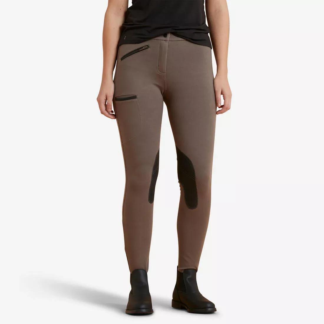 Women Patch Horse Riding Jodhpurs - 140, Brown, , large image number 8