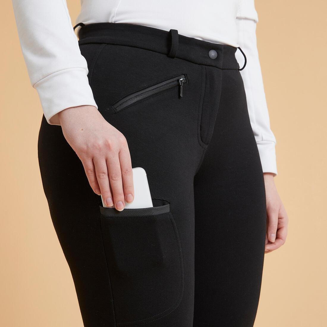BLACK Women's Patch Horse Riding Jodhpurs 140, , large image number 5