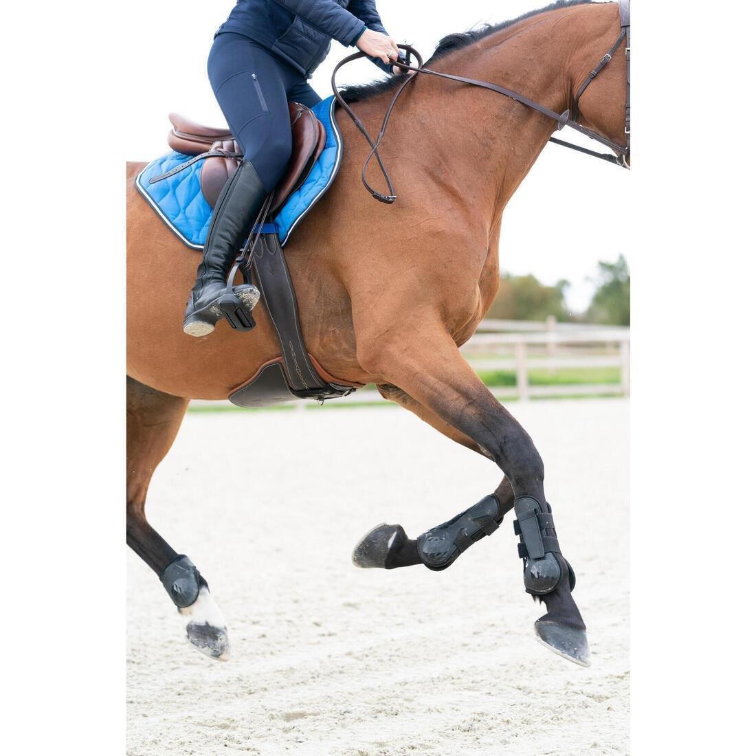 ASPHALT BLUE Women's Horse Riding Full Grip Leggings 500, , large image number 12