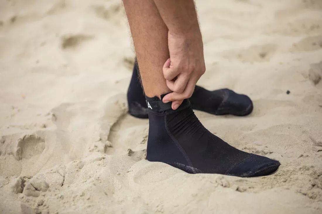 BLACK Adult Beach Volleyball Socks BVSocks500 - Black, , large image number 8