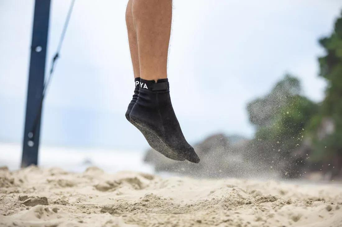 BLACK Adult Beach Volleyball Socks BVSocks500 - Black, , large image number 10