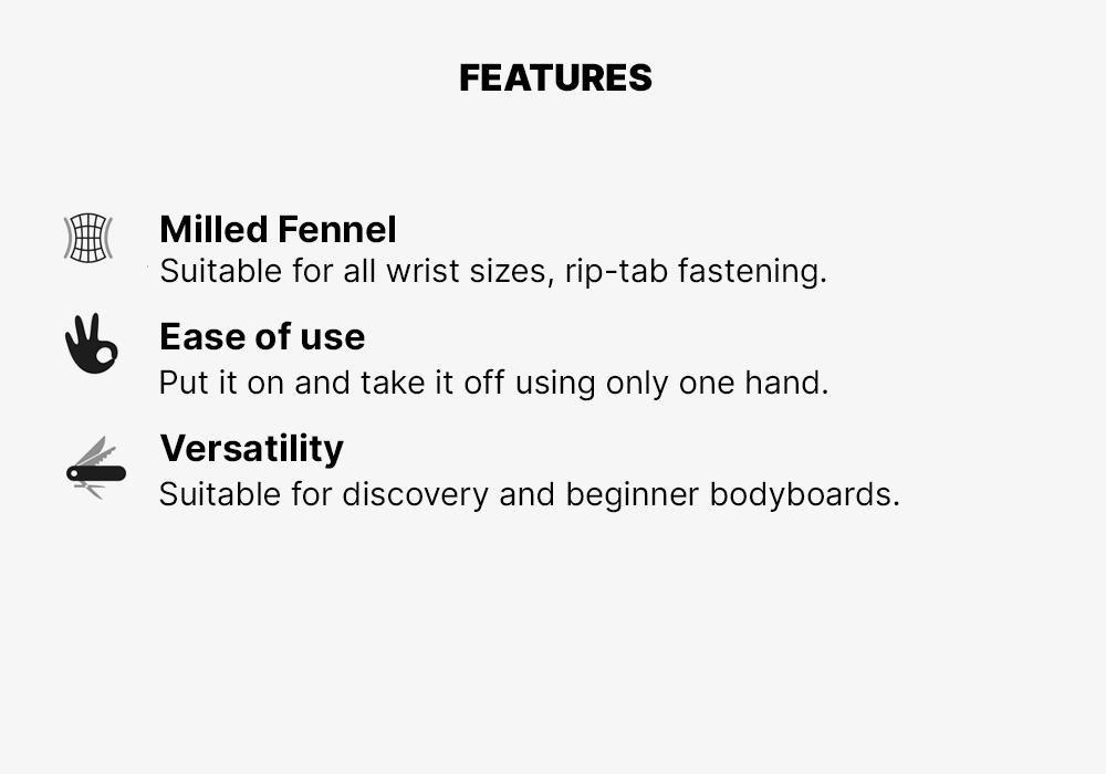 Wrist Leash - Bodyboard 100, Black, No Color, medium