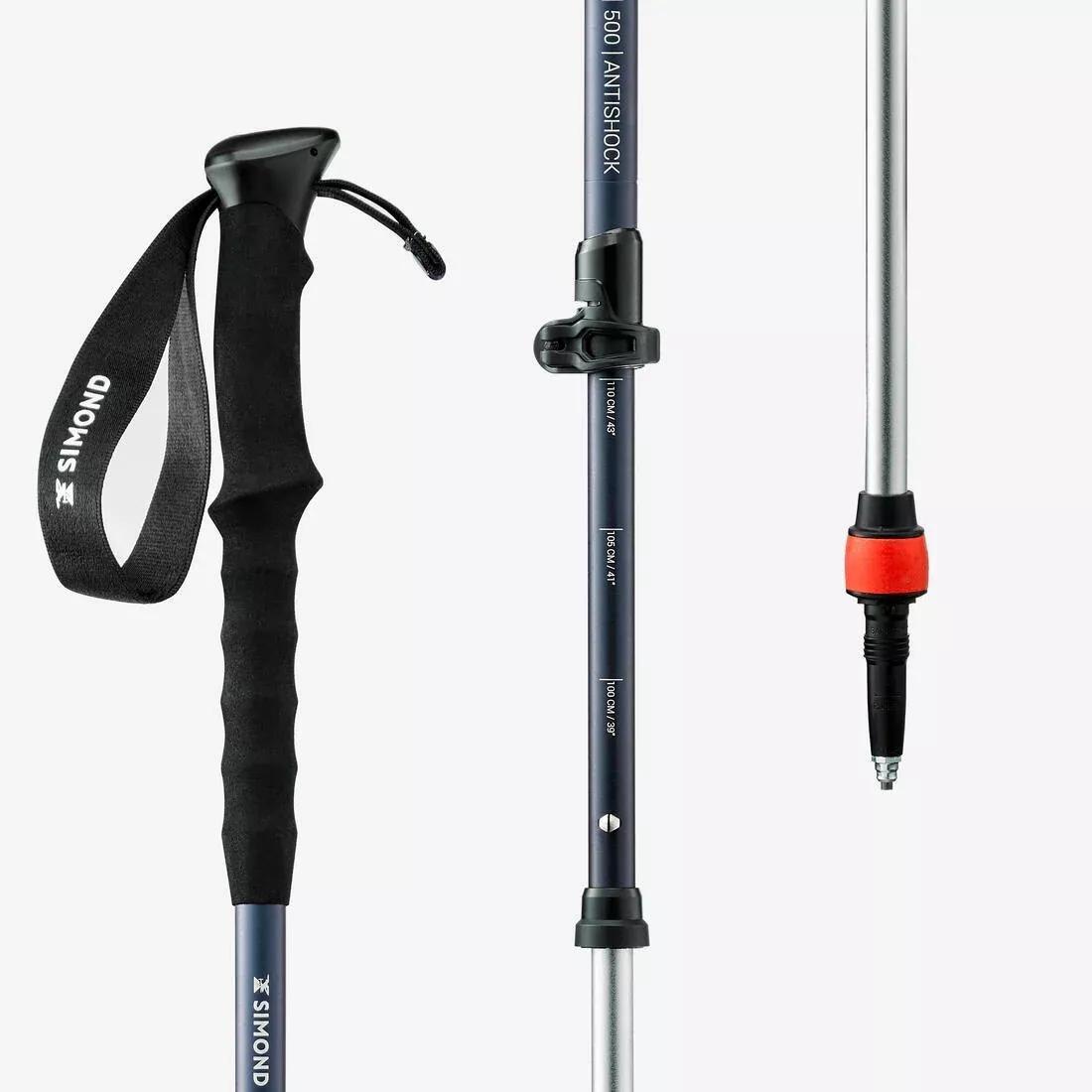 Shock-Absorption Hiking Pole - MT500 Shockproof, Blue, No Color, large image number 4