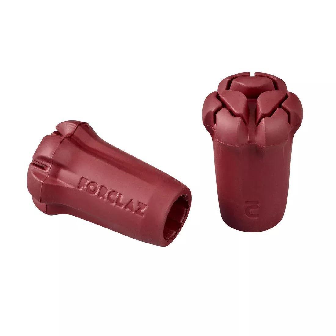 TERRACOTTA BROWN set of 2 hiking pole caps, No Color, large image number 0