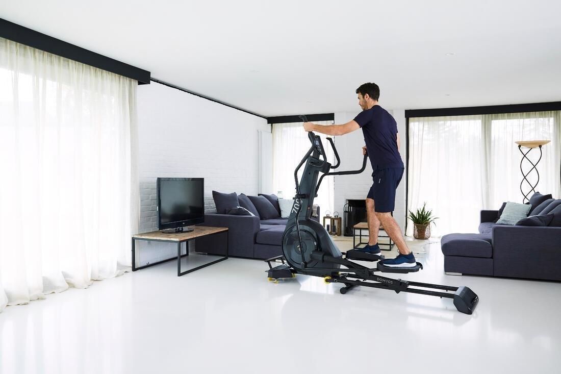 BLACK Folding Self-Powered Smart Front Flywheel Cross Trainer 700, , large image number 11