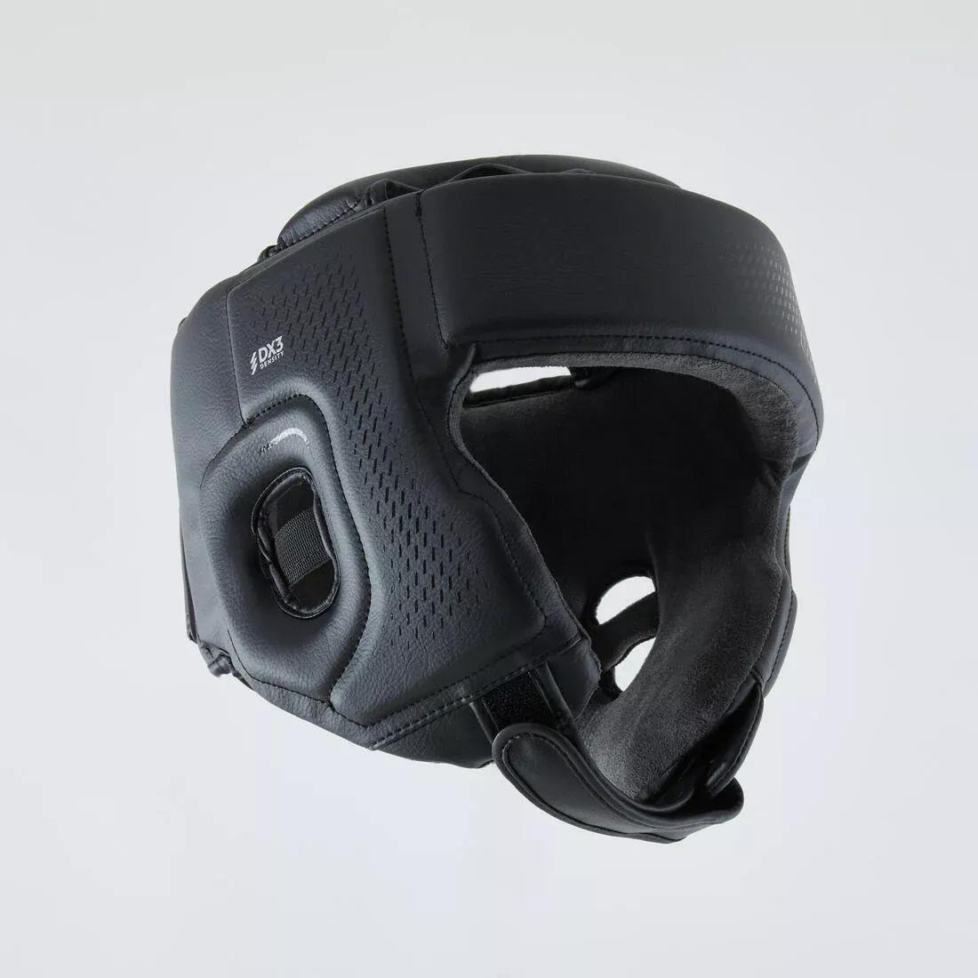 Adult Boxing Open Face Headguard 900, Black, No Color, medium