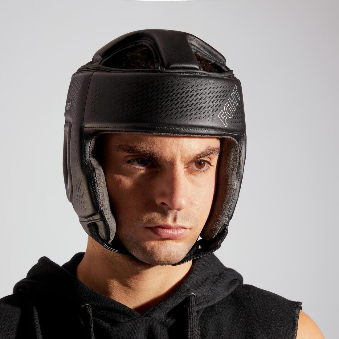 Adult Boxing Open Face Headguard 900, Black, No Color, large image number 3