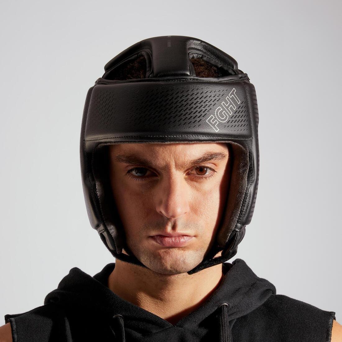 Adult Boxing Open Face Headguard 900, Black, No Color, large image number 4