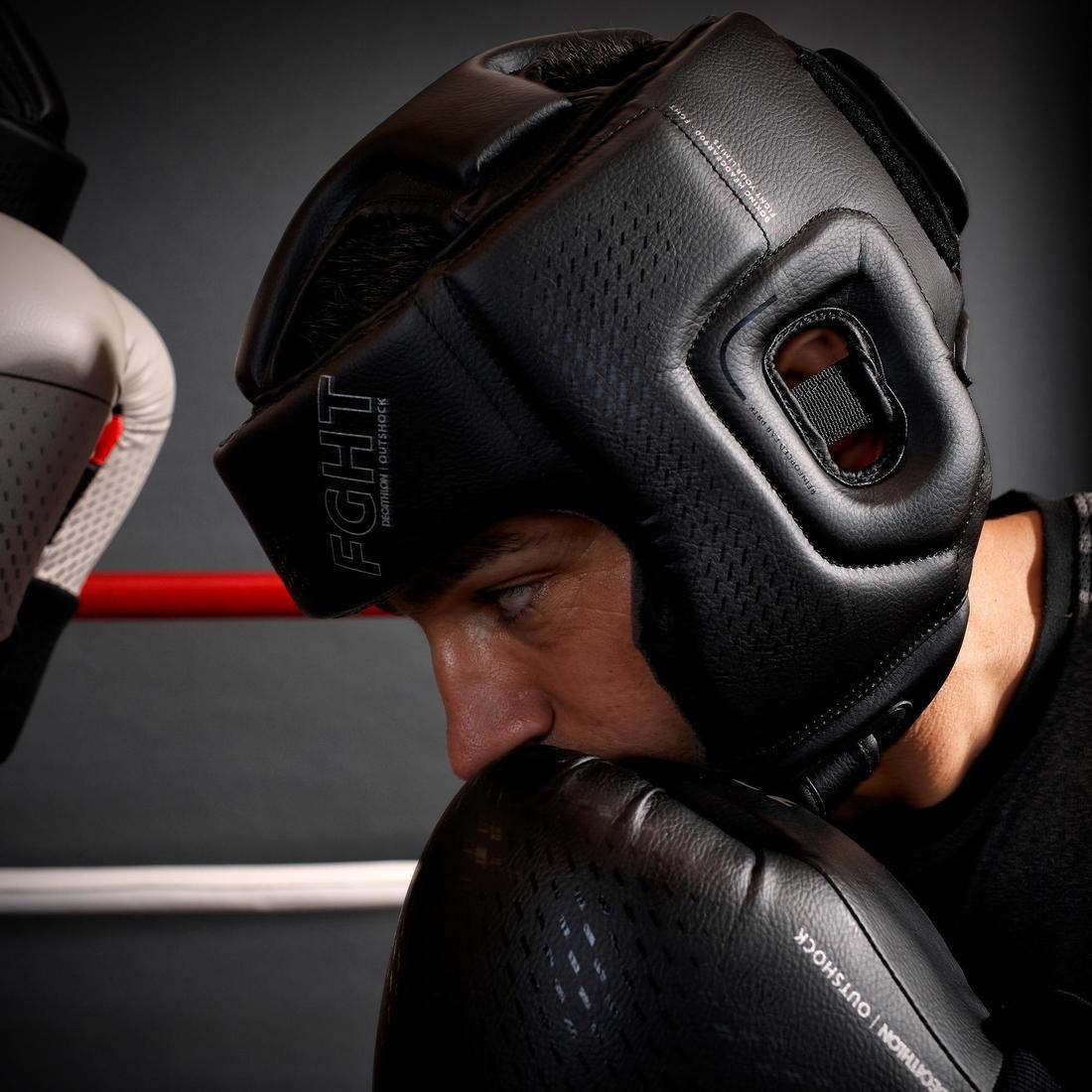 OUTSHOCK - Adult Boxing Open Face Headguard 900, Black